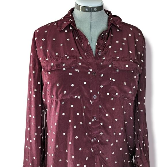 Women's Old Navy Burgundy Floral T-Shirt Dress, Size Medium - Picture 3 of 5
